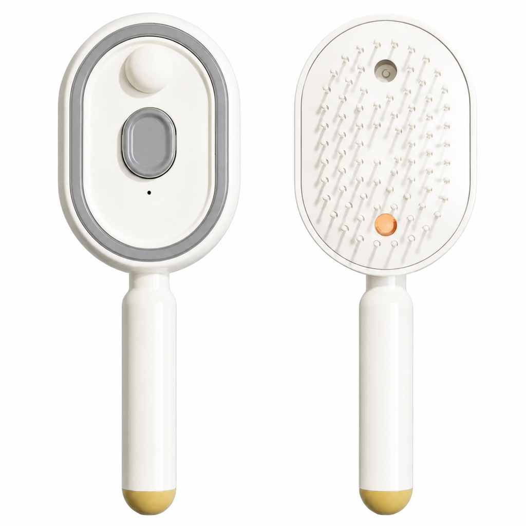 MiniMist™ Spazzola a vapore 3-in-1 – Nebbia, Massaggio e Luce Rossa in uno
